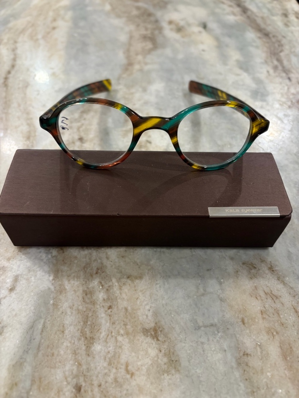 Kala Eyewear Multicolor Round Acetate Frame, mod DEXTER with branded case, cloth